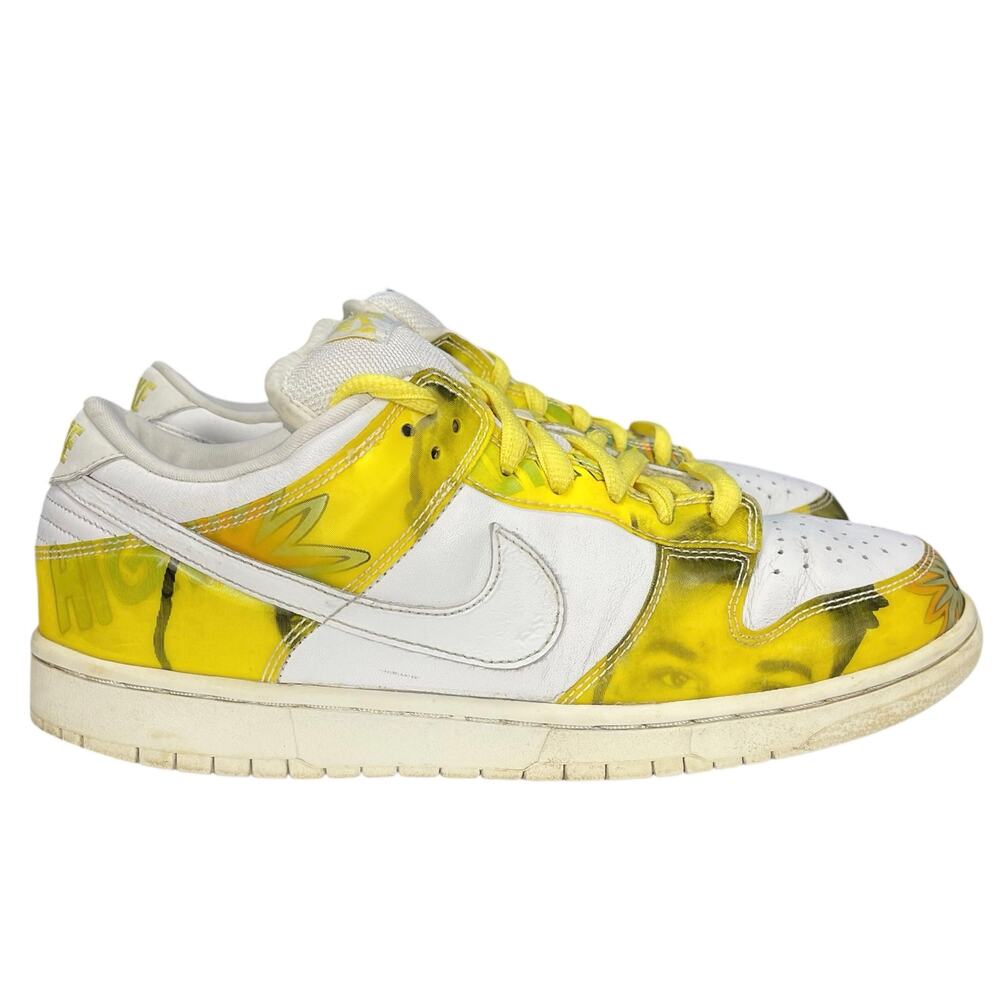 NIKE Men's DUNK LOW PRO SB "De La Soul" Sneakers 304292-171 Yellow White Size 11